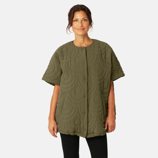 Ilse Jacobsen Short Quilted Cape in Olive Night