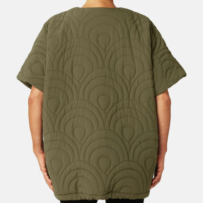 Ilse Jacobsen Short Quilted Cape in Olive Night