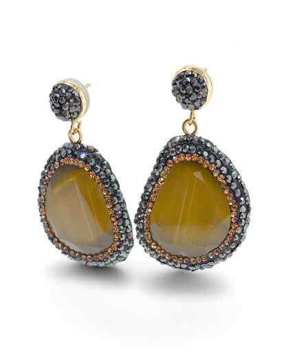 Lianna Gold Gemstone Earrings in Gold