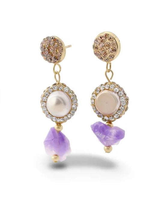 Elara Pearl Cluster Drop Earring