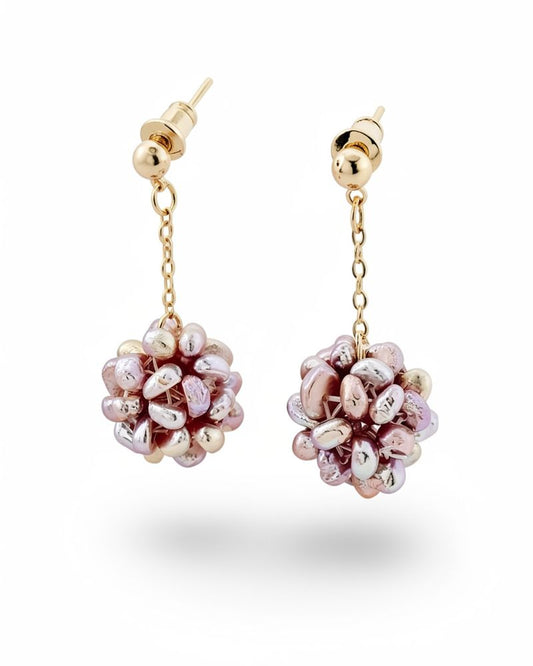 Amelie Blush Cluster Drop Earring