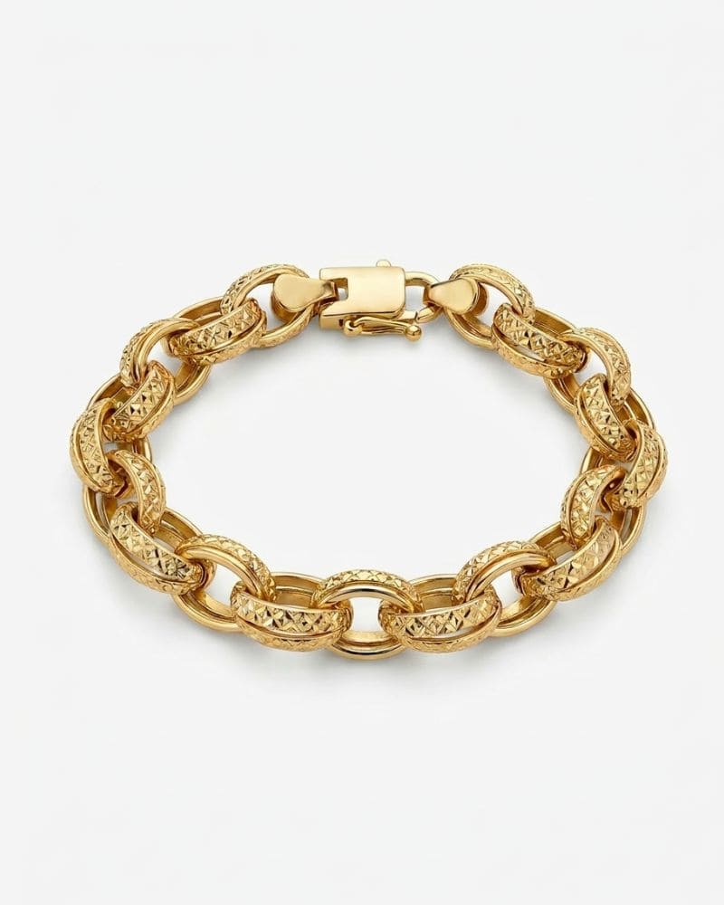 Lacy Gold Textured Chain Bracelet