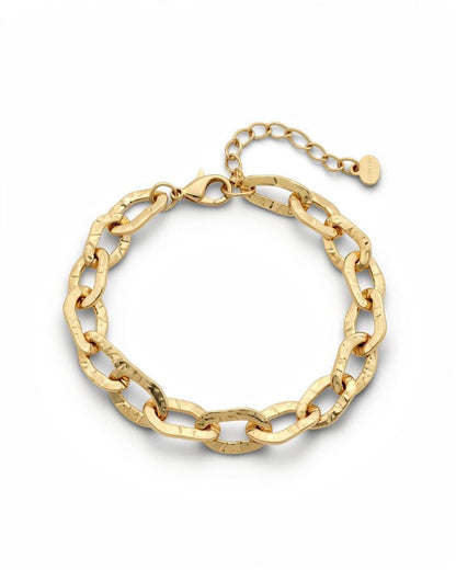 Quinn Gold Hammered Link Bracelet