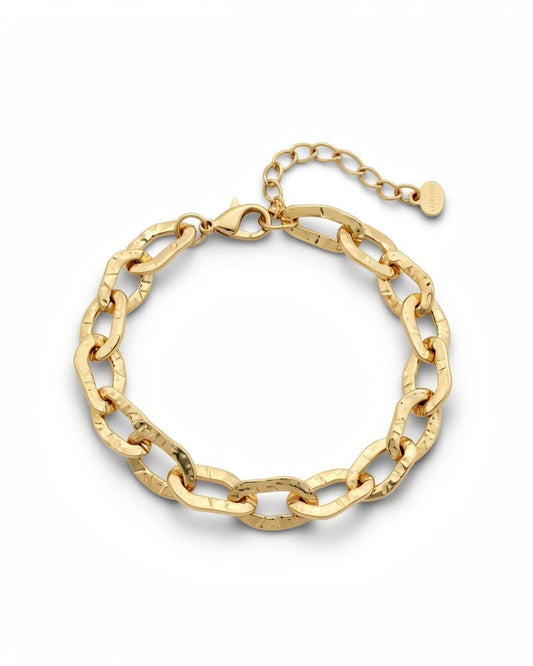 Quinn Gold Hammered Link Bracelet