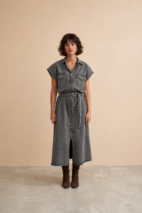 Vero Denim Dress in Anthracite
