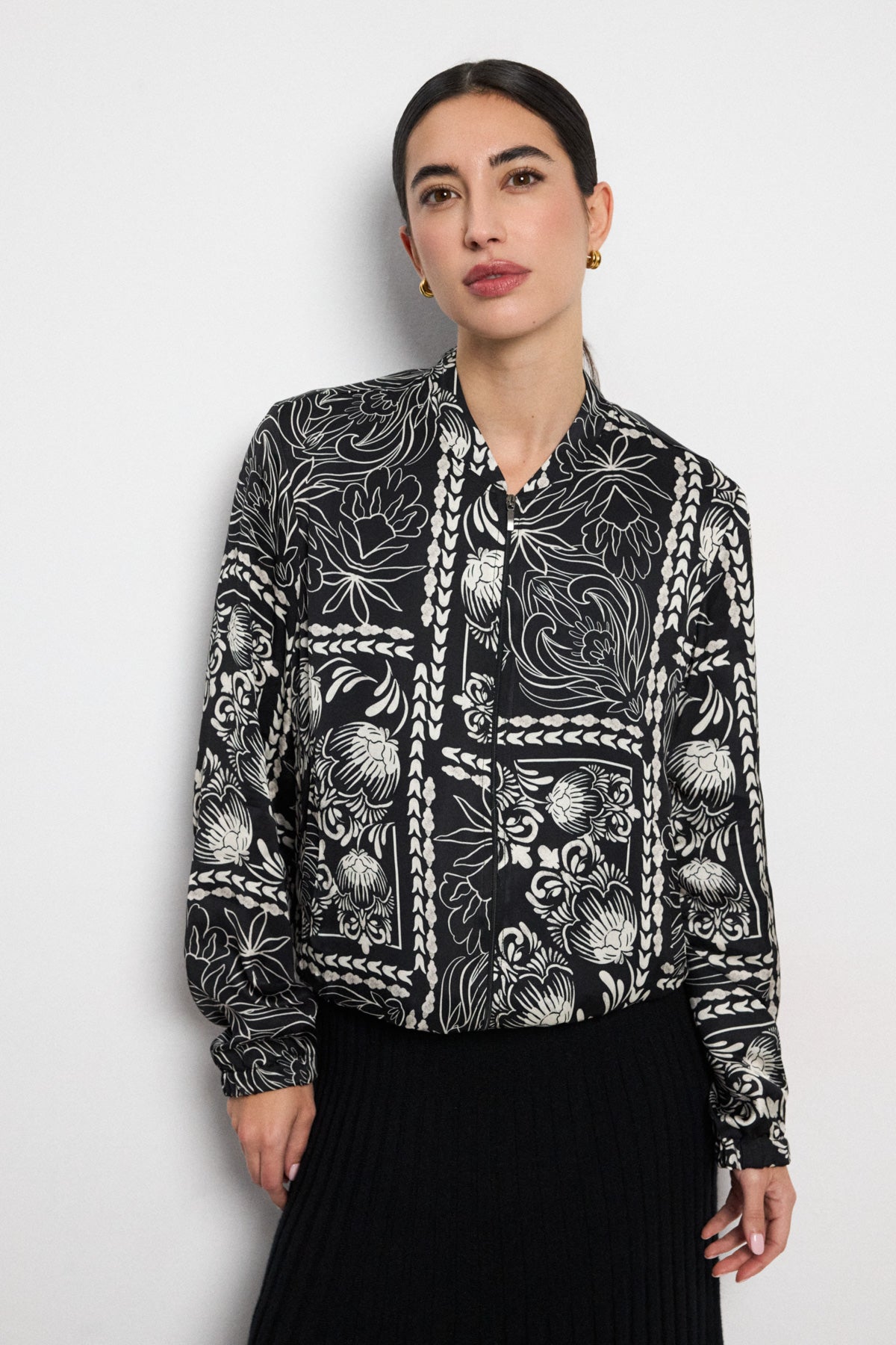 Bariloche Vada Printed Bomber Blouse