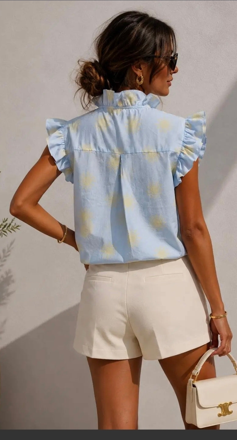 Emma Sleeveless Sun Print Blouse