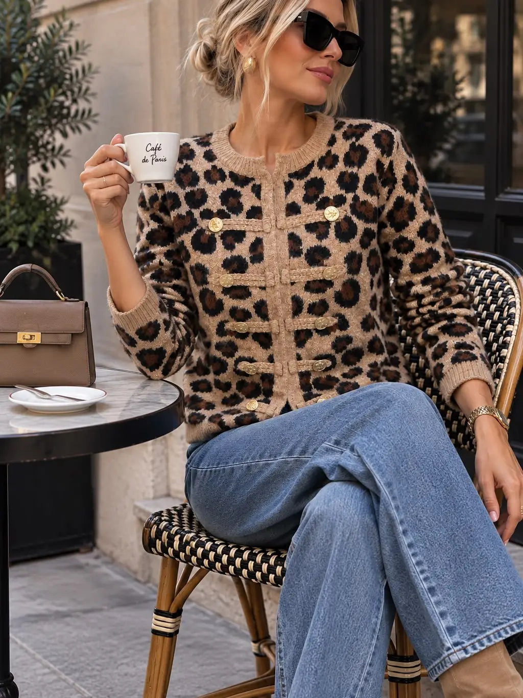 Lara Knit Cardigan - Leopard Print