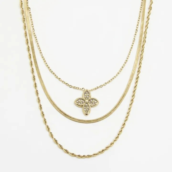 Triple Layered Clover Necklace