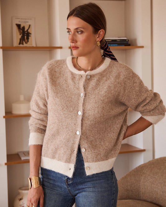 Pippa Knit Cardigan - Taupe