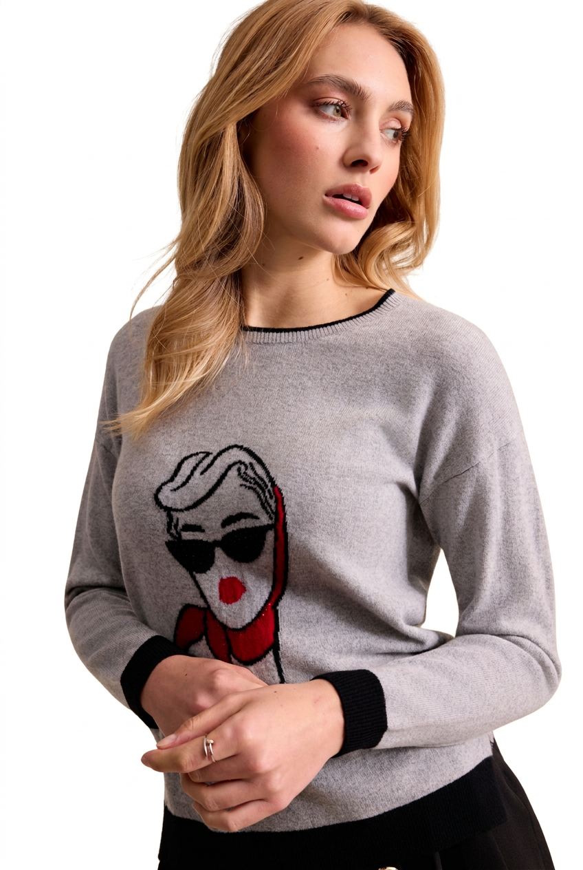 Leo & Ugo Romy Wool Sweater in Grey