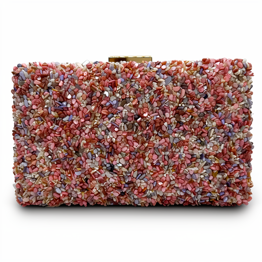 Rosie Gemstone Clutch in Pink