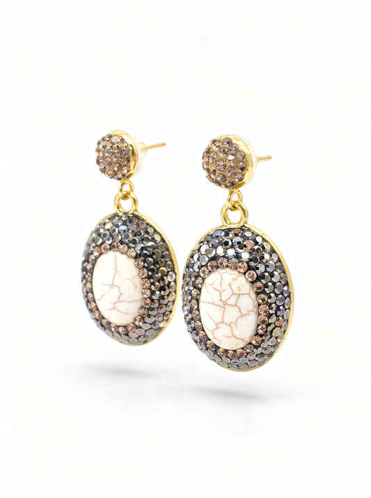 Marnie Pearl Gemstone Earrings