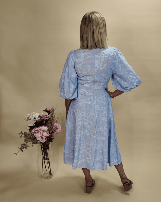 Willow Midi Dress in Blue