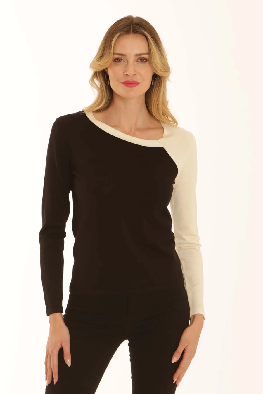 Pomodoro Asymmetric Neck Jumper - Cream